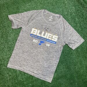 St. Louis Blues | Men's Medium‎ 2019 Stanley Cup Champions Dry Fit Shirt